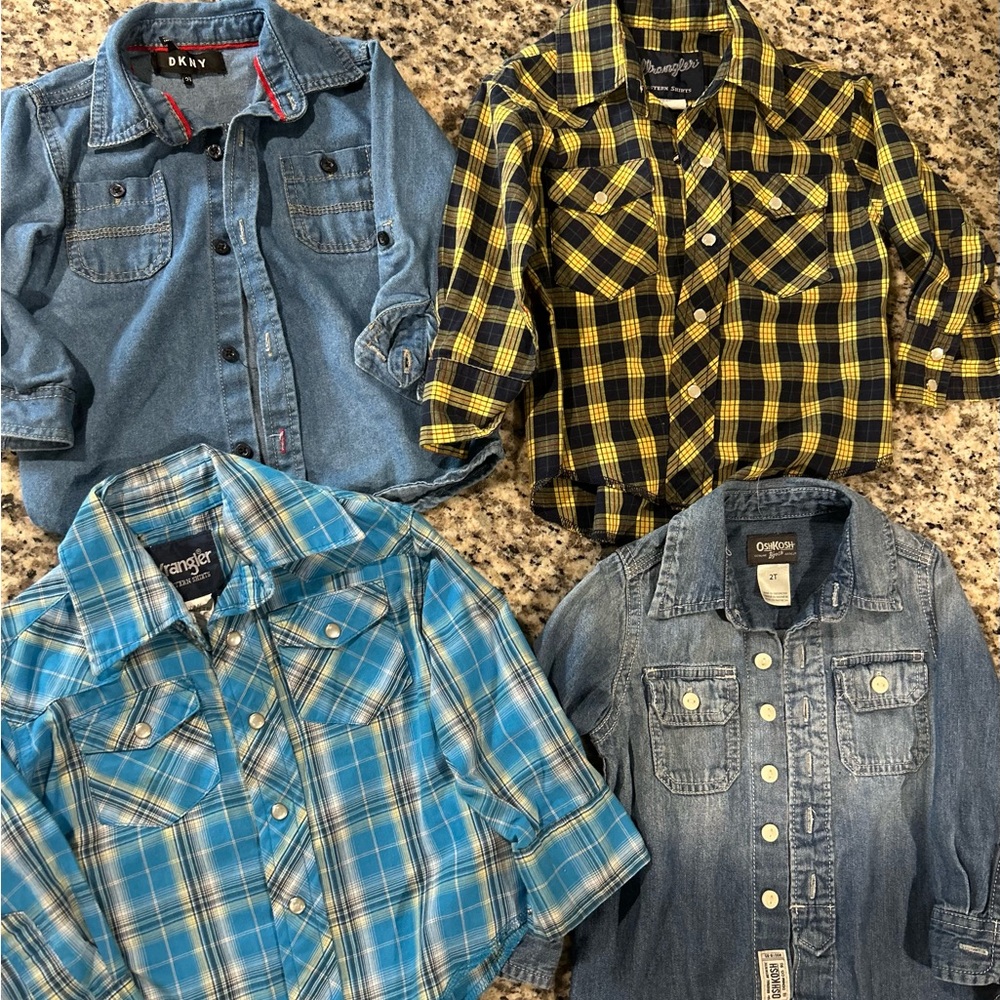 ‼️SOLD‼️ 2T Wrangler Plaid and Denim Shirts